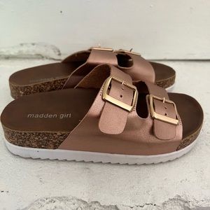 Madden Girl Rose Gold Goldie Sandals sz 5.5 New